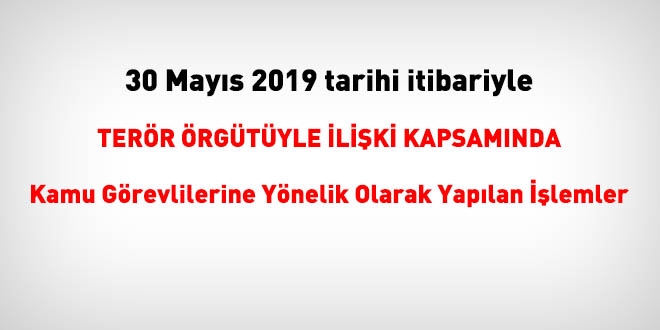 30 Mays 2019 tarihinde FET'den haklarnda ilem yaplanlar