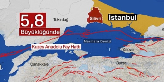 stanbul'da 5,8 iddetinde deprem oldu