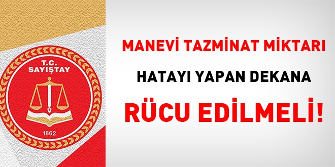 Saytay: Manevi tazminat, mahkeme kararn uygulamayan Dekana rcu edilmeli