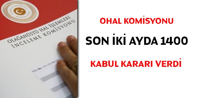 OHAL Komisyonu son iki ayda 1400 kabul karar verdi