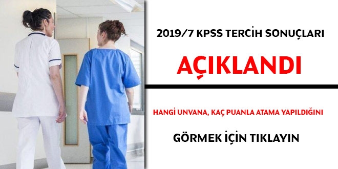 2019/7 KPSS tercih sonular akland