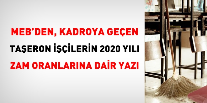 MEB, kadroya geen taeron iilerin 2020 zam oranlarn aklad