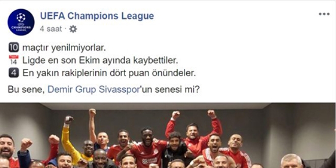 Beikta' yenen Sivasspor, UEFA'nn da dikkatini ekti