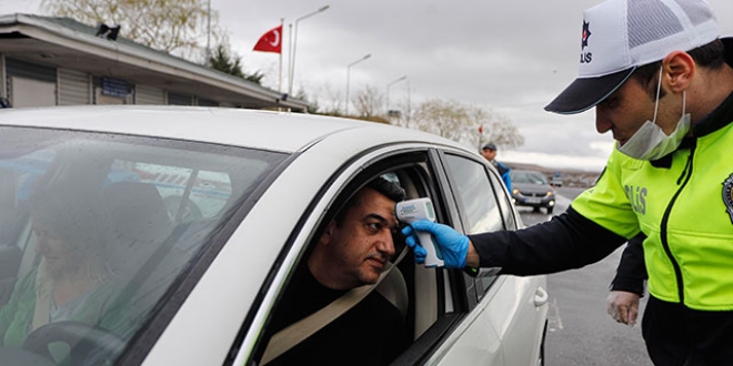 Ankara giriinde, ate lerli 'koronavirs' tedbiri