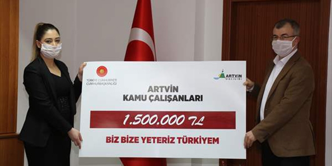 Artvin'deki memurlardan Kampanya'ya 1,5 milyon lira destek