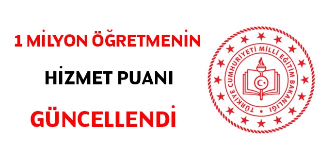 1 milyon retmenin hizmet puan gncellendi