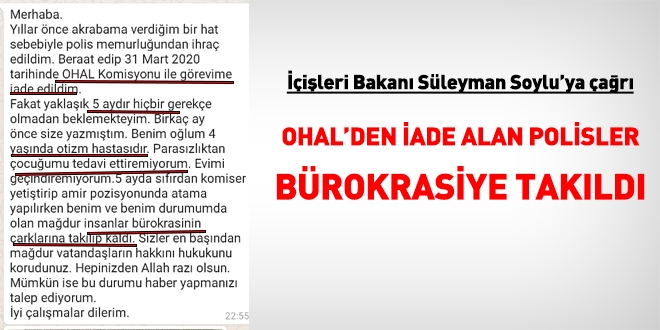 OHAL Komisyonu'ndan iade alan polisler grevlerine balamak istiyor