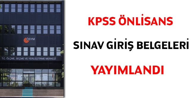 KPSS nlisans snav giri belgeleri yaymland