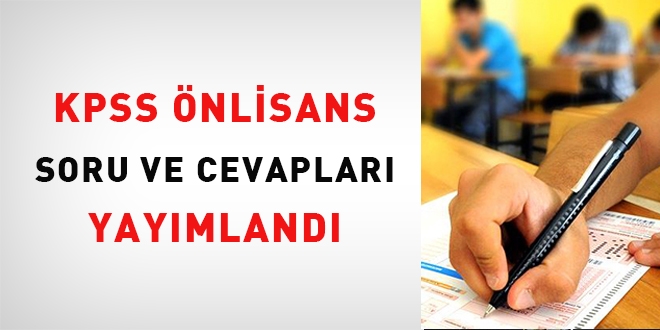 KPSS nlisans soru ve cevaplar yaymland