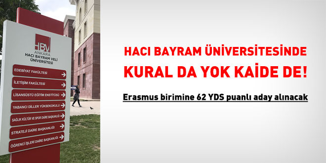 Hac Bayram Veli niversitesi, 62 YDS puanl aday Erasmus birimine alacak