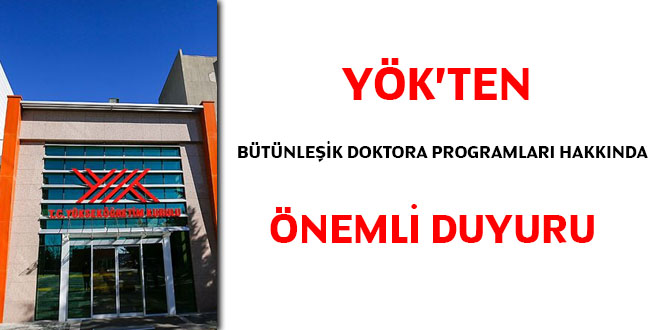 YK'ten btnleik doktora programlar hakknda nemli karar