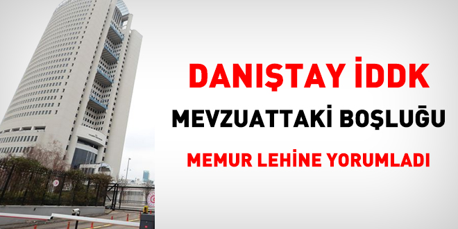 Dantay, geici madde olmaynca, mevzuattaki boluu memur lehine yorumlad