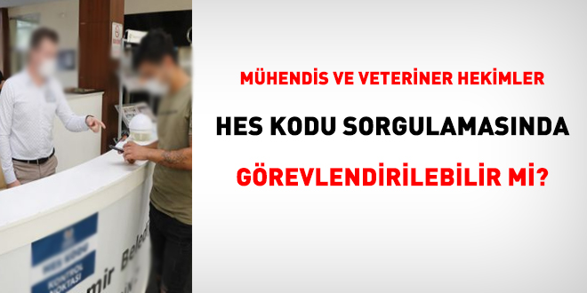 Mhendis ve veteriner hekimler, HES kodu sorgulamasnda grevlendirilebilir mi?