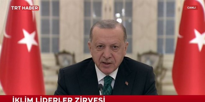 Erdoğan, İklim Liderler Zirvesi'ne canlı bağlantı ile ...