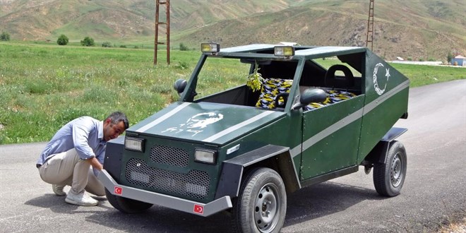 20 litre benzinle 150 kilometre giden 'Hummer' tarz araba yapt