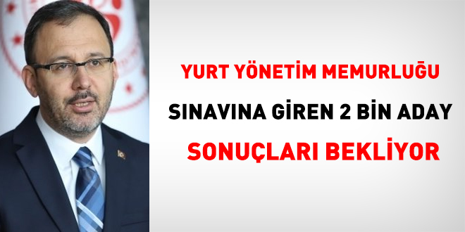 2 bin kii Yurt Ynetim Memurluu snav sonularn bekliyor