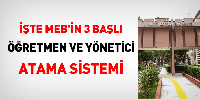 te MEB'in 3 bal retmen ve ynetici atama sistemi