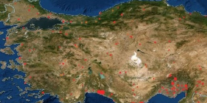 Trkiye'deki orman yangnlar NASA'nn uydu grntsnde